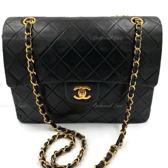 ❗️Sold❗️CHANEL Classic Lambskin Double Flap Medium Square Bag Black GHW - Picture 3 of 17